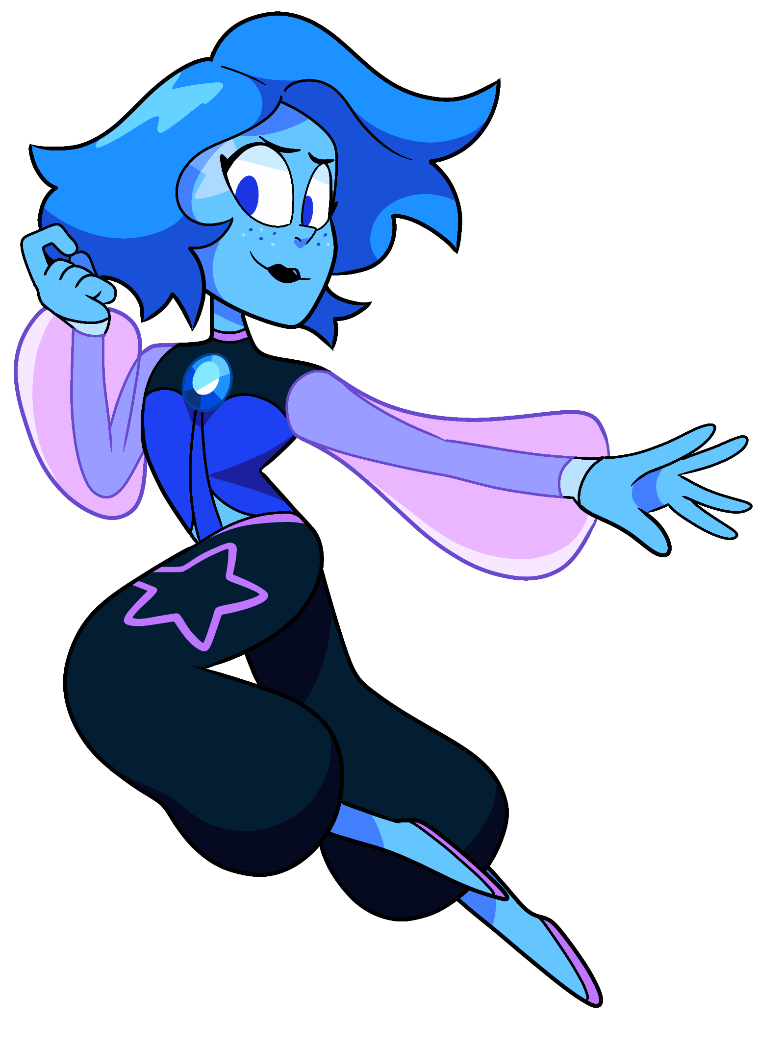 Blue Topaz gesturing toward the shop progress steps